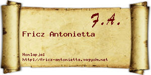 Fricz Antonietta névjegykártya